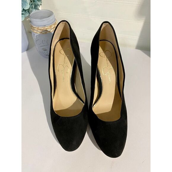 Jessica Simpson Black Suede Heels - Picture 1 of 10
